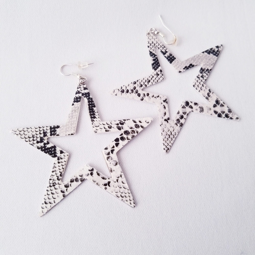Carole Snake Print Star Shaped Earrings